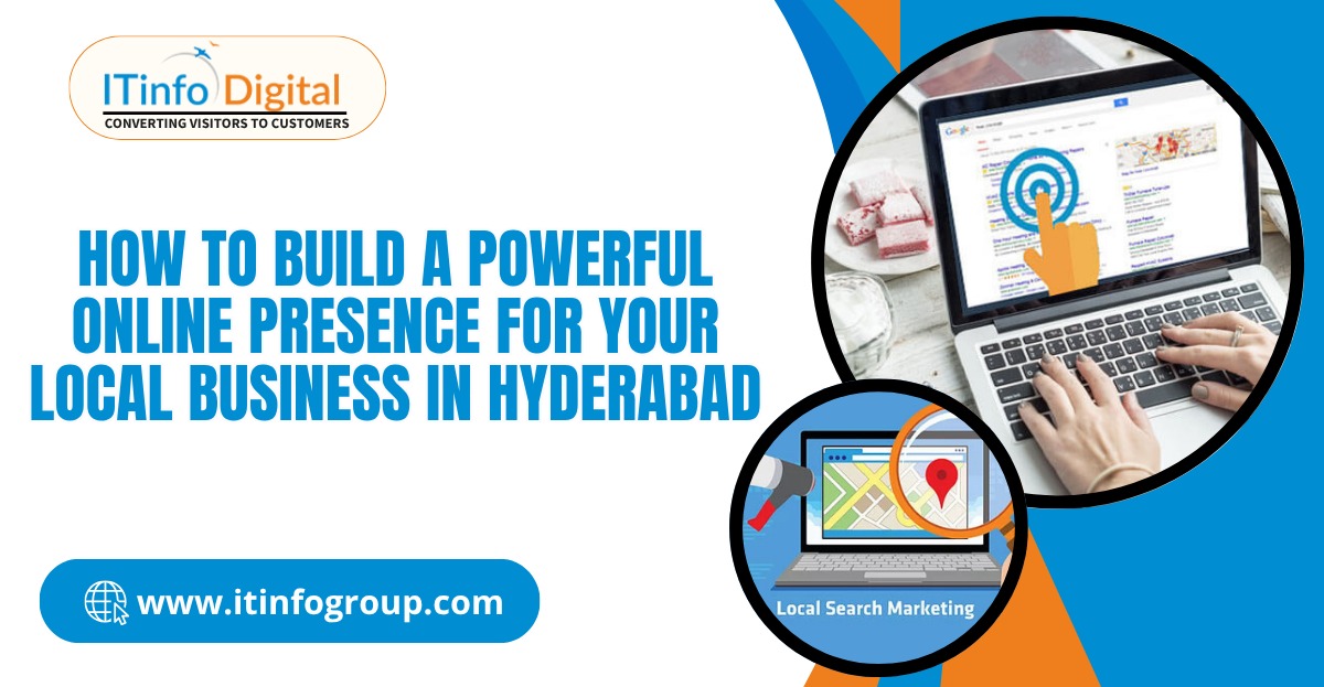 Hyderabad business owner managing website and social media to build online presence