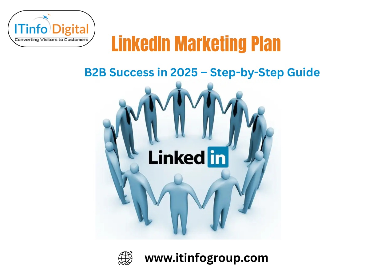 LinkedIn marketing plan for B2B success 2025 with analytics dashboard and professional networking